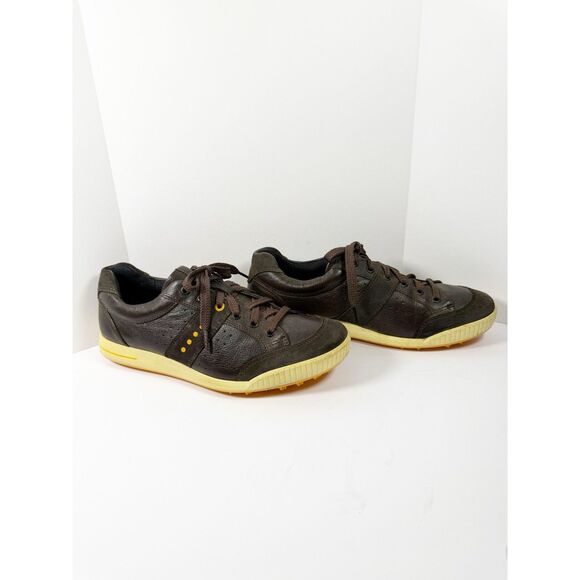 ECCO Street Retro Spikeless Golf Shoes Brown Leather Hybrid Sneaker Men 43/9-9.5 - Picture 2 of 12